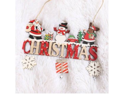 Karácsonyi fali ajtó dísz karácsonyi ünnep szenteste dekoráció télapó hóember rénszarvas hópelyhek ajándékok Christmas felirat