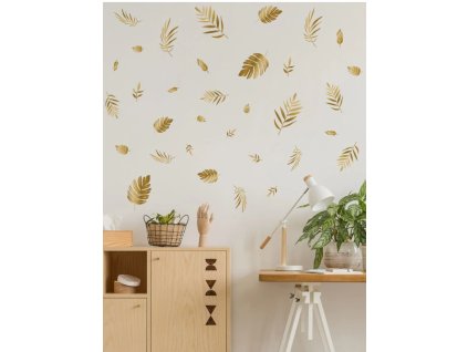 Falmatrica arany színű levelek pálma levelek
