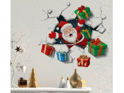 Karácsonyi öntapadós ablakmatrica falmatrica ünnep, karácsony, szenteste faltörő télapó Mikulás színes ajándékok csomagok