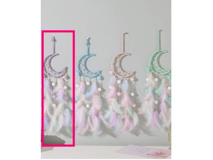 Álomfogó álomcsapda gyerekszobai gyerekszobába nagy hold alap lila