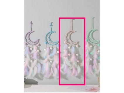 Álomfogó álomcsapda gyerekszobai gyerekszobába nagy hold alap rózsaszín