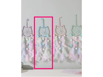 Álomfogó álomcsapda gyerekszobai gyerekszobába nagy macskafej alap kék