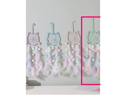 Álomfogó álomcsapda gyerekszobai gyerekszobába nagy macskafej alap zöld