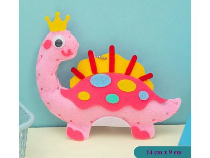 Gyerek varrókészlet gyerekeknek rózsaszín dinoszaurusz Apturosaurus kreatív játék varrás DIY csináld magad dekoráció