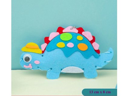 Gyerek varrókészlet gyerekeknek kék dinoszaurusz stegosaurus kreatív játék varrás DIY csináld magad dekoráció