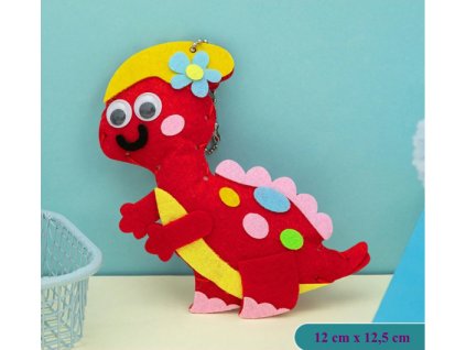 Gyerek varrókészlet gyerekeknek piros dinoszaurusz Camarasaurus kreatív játék varrás DIY csináld magad dekoráció