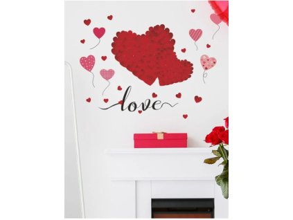Falmatrica szerelmes piros szívek szívecskék lufi love