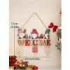 Karácsonyi fali ajtó dísz karácsonyi ünnep szenteste dekoráció karácsonyi manók hópelyhek ajándékok Welcome felirat