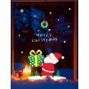 Karácsonyi sztatikus ablakmatrica télapó Mikulás ajándékkal Merry Christmas koszorú hópelyhek