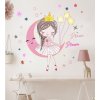 Falmatrica gyerekszobai gyerekszobába holdon ülő hercegnő kislány korona csillagok lufik dream