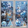 Karácsonyi sztatikus ablakmatrica karácsonyi ünnep szenteste dekoráció kék télapó mikulás szán rénszarvas házikó madár hógömb hóember jegesmedve fenyőfa karácsonyfa díszek hópelyhek csengő lámpás 9 lap