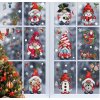 Karácsonyi sztatikus ablakmatrica karácsonyi ünnep szenteste dekoráció piros karácsonyi manók hópelyhek díszek 9 lap