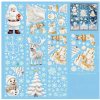 Karácsonyi sztatikus ablakmatrica karácsonyi ünnep szenteste dekoráció fehér télapó rénszarvas hóember fenyőfa ajándékok hópelyhek díszek Merry Christmas 9 lap