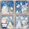 Karácsonyi sztatikus ablakmatrica karácsonyi ünnep szenteste dekoráció fehér télapó rénszarvas hóember fenyőfa ajándékok hópelyhek díszek Merry Christmas 9 lap