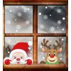 Karácsonyi sztatikus ablakmatrica karácsonyi ünnep szenteste dekoráció télapó Mikulás rénszarvas kukucskál hópelyhek 2 lap