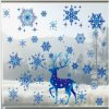 Karácsonyi sztatikus ablakmatrica ünnep, karácsony, szenteste kék rénszarvas kék hópelyhek 3 lap