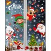 Karácsonyi sztatikus ablakmatrica ünnep, karácsony, szenteste integető télapó Mikulás hóember rénszarvas manó karácsonyfa hópelyhek harang csengő candy szán ajándékok mikulás zokni Merry Christmas felirat 9 lap