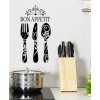 Falmatrica konyhába fekete evőeszközök Bon Appetit felírattal