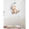 Falmatrica gyerekszobába holdon hintázó maci szürke
