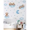 Falmatrica gyerekszobai gyerekszobába macik kék felhőn alszanak csillagok hold