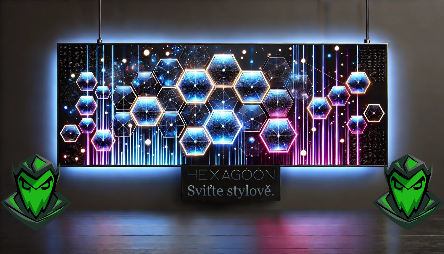 Nejmodernější LED osvětlení ve tvaru hexagonu.