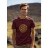 round neck tee mockup of a smiling man standing against some mountains for earth day m38194