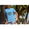 t shirt mockup of a man at the beach leaning on a palm tree 2750 el1 600x400