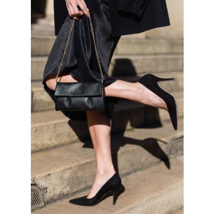 Kožené psaníčko Candy | černá