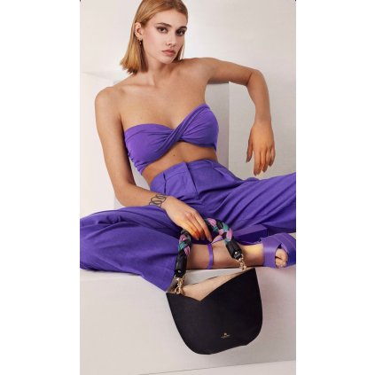 Kožená baguette kabelka | černá