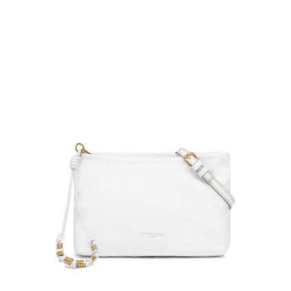 Psaníčko Brenda kožená s ozdobným páskem | bílá