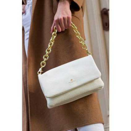 Kabelka Flap s trendy řetězem Patty | bílá