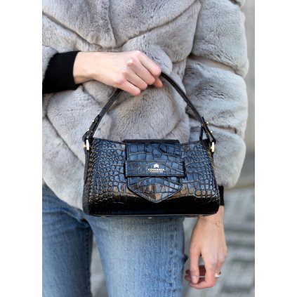 Baguette bag Maia croco | černá