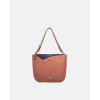Kožená shoulder hobo kabelka | koňakově hnědá