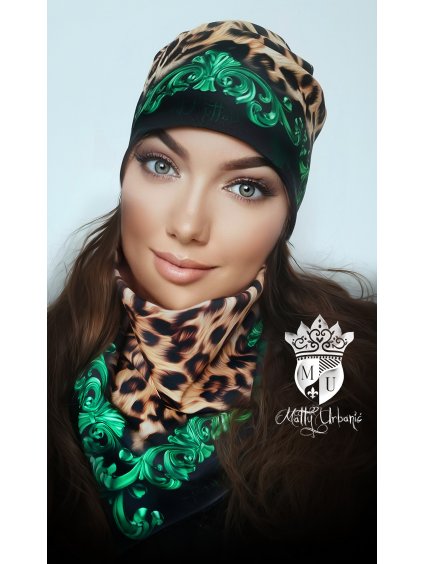 Green set - čiapka + nákrčník