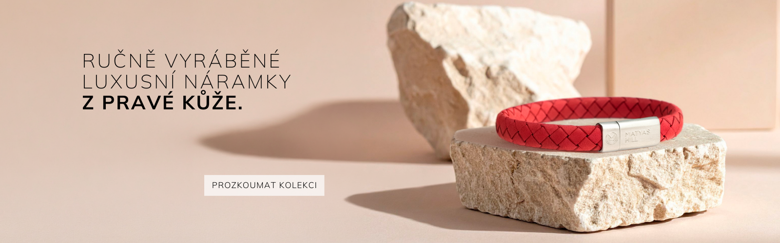 Dámský kožený náramek FUSION RED