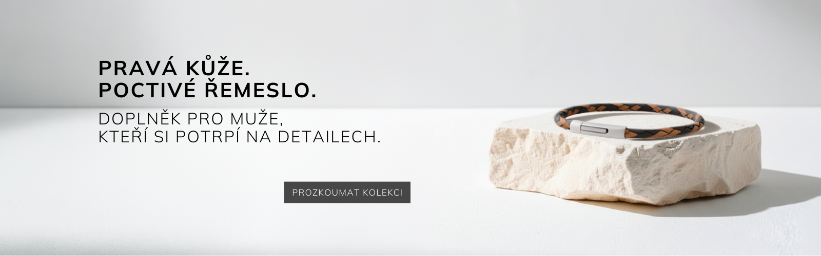 Pánský kožený náramek VINTAGE BLACK-BROWN