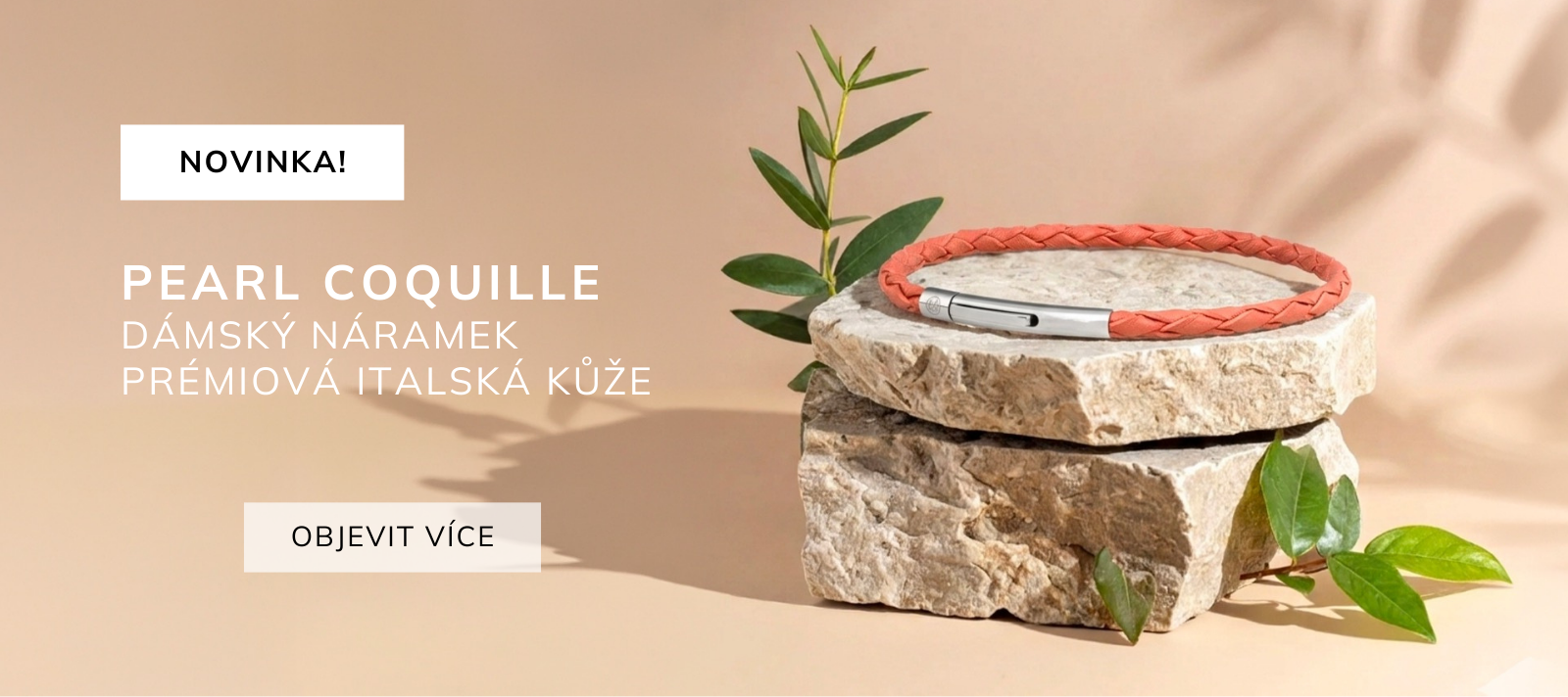 Dámský kožený náramek PEARL COQUILLE