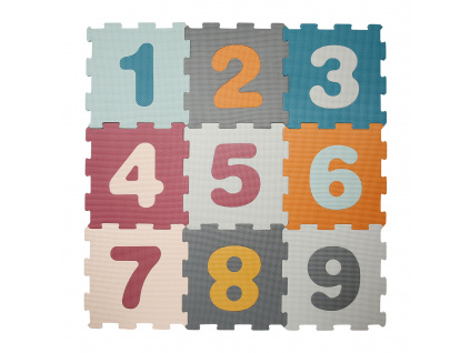 Dětská hrací podložka puzzle ČÍSLA - 9 dílů