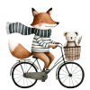 Samolepky na zeď LIŠKA NA KOLE