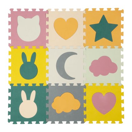 3563 detska hraci podlozka puzzle pastel 9 dilu