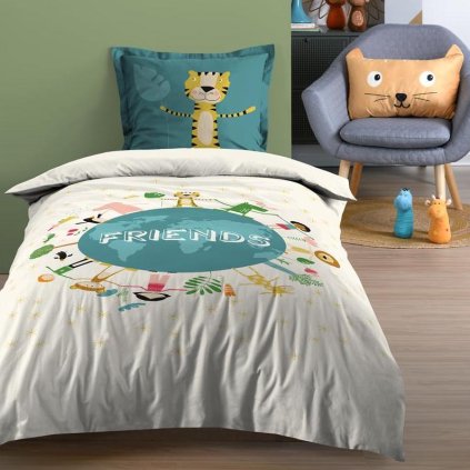 3060 detske bavlnene povleceni kamaradi z dzungle 140 x 200 cm