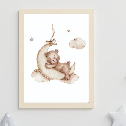 3713 obraz medvidci medvidek na mesicku