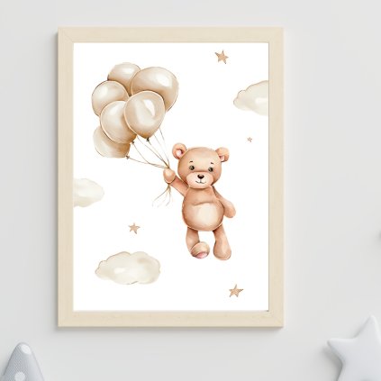 3719 obraz medvidci medvidek s balonky