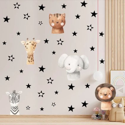 samolepky na zed safari a hvezdicky3