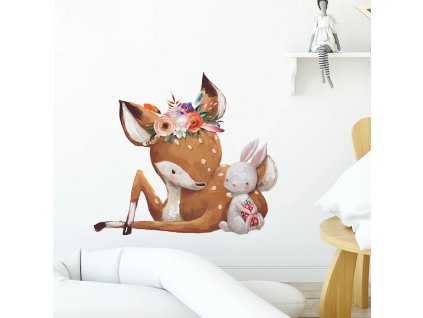 Samolepky na stenu SRNKA A ZAJAČIK