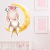 Samolepky na stenu ZAJČIK S Kvietkom na mesiačku