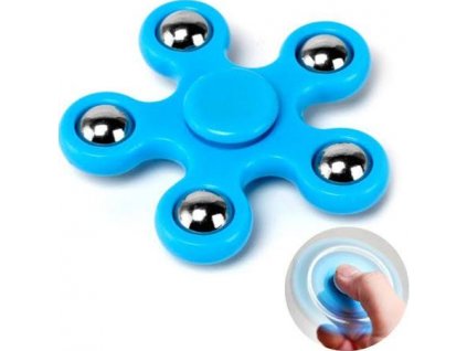 FIDGET SPINNER pěticípý MODRÝ antistresová hračka
