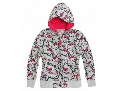 Mikina HELLO KITTY se zipem a kapucí šedá  I5