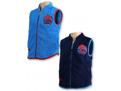 Vesta Spiderman coral fleece světle modrá a tmavě modrá  A5