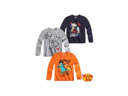 boys disney phineas and ferb tricko s dlouhym rukavem large 10936